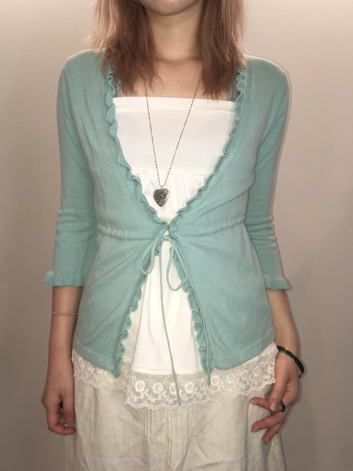 Set)mint frill cd + ivory lace sleeveles 상품이미지2