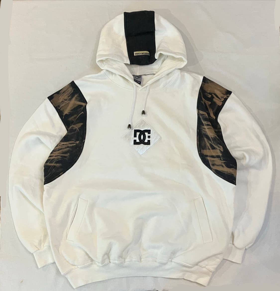 90s DC SHOES 카모패턴 블리치 후드티 화이트 상품이미지1