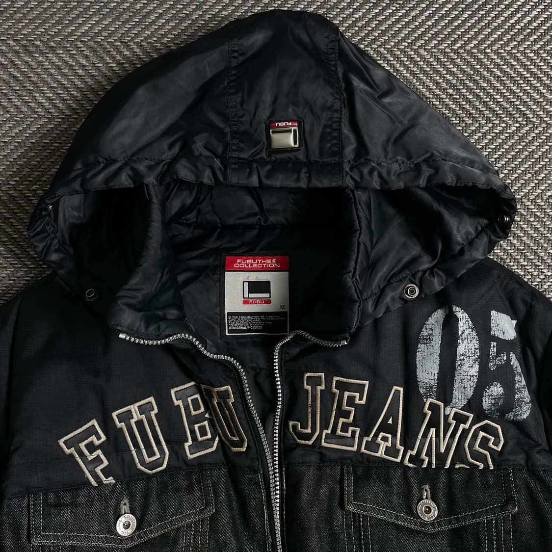 00s 후부 올드스쿨 데님 푸퍼 다운 후드 자켓 y 5033 상품이미지3