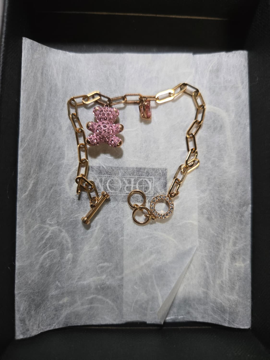 스와로브스키 테디베어 체인 팔찌 상품이미지1