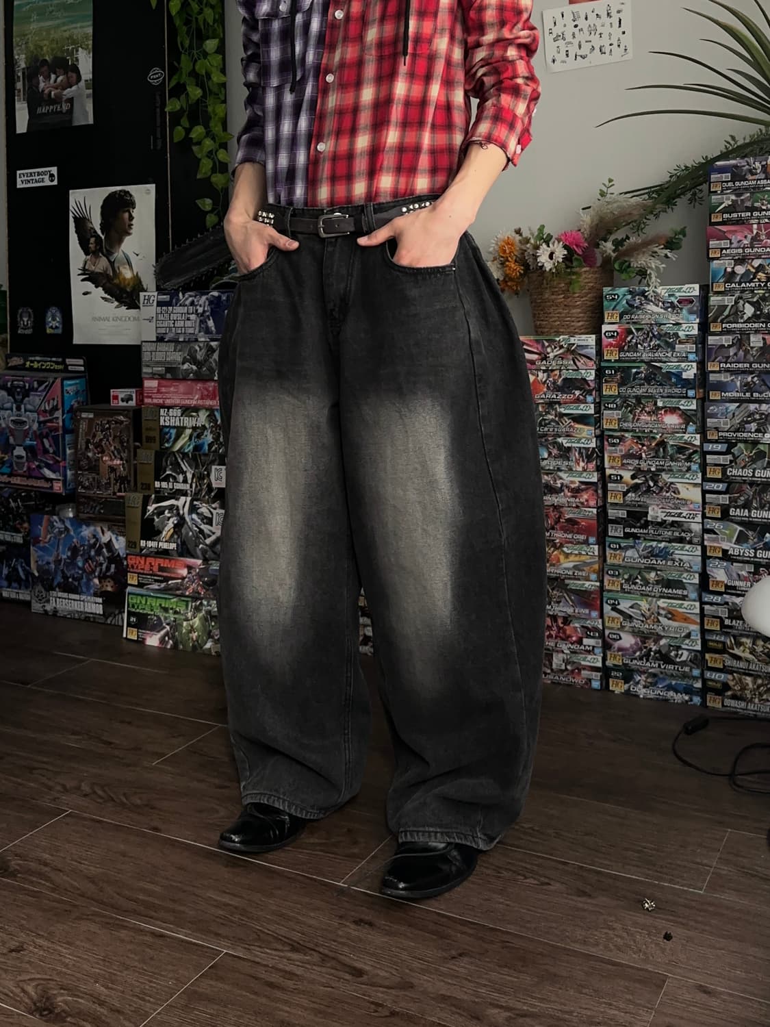 S - Bin 배기 와이드 워시드 진 상품이미지5