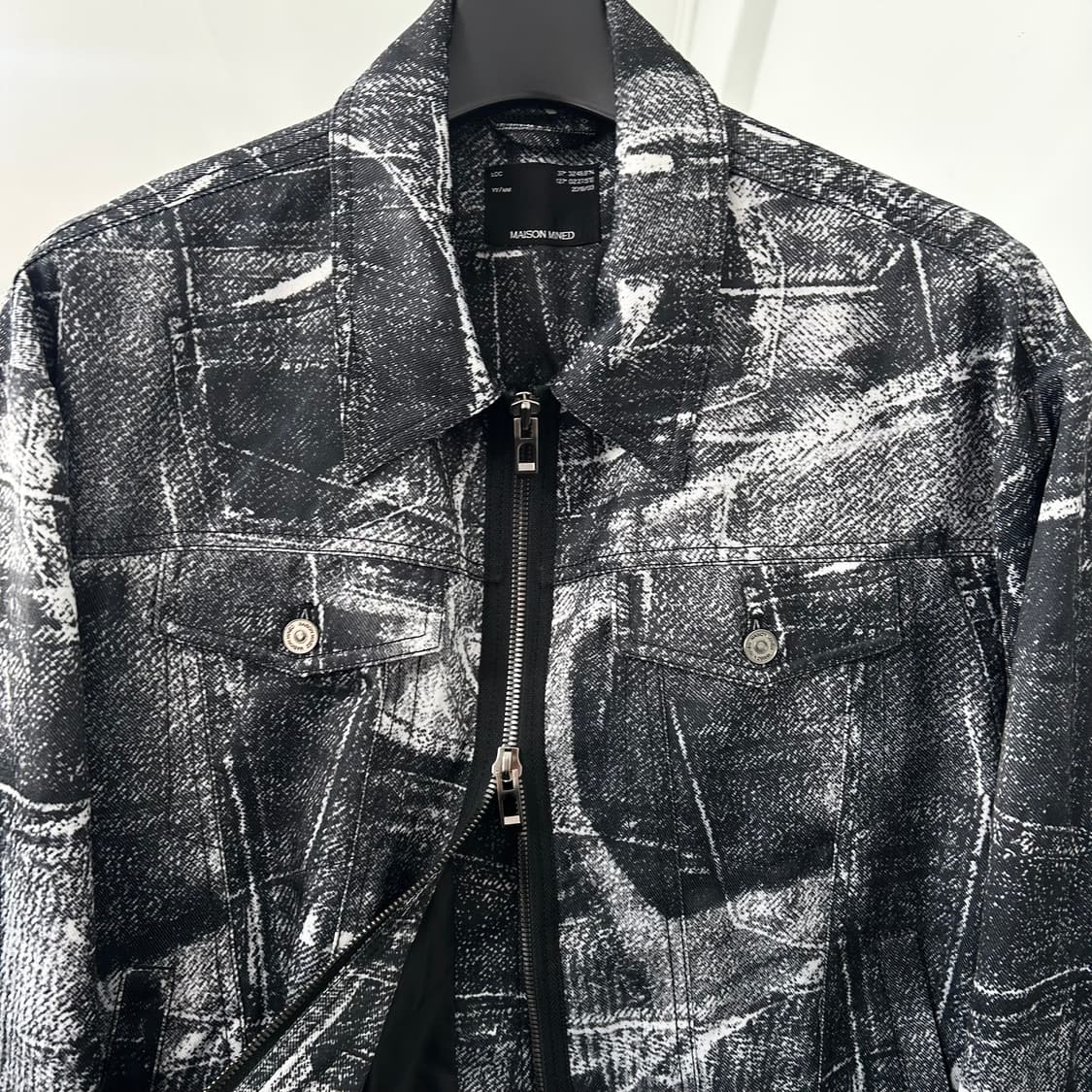 메종 미네드 블랙 웨이브 프린팅 자켓 상품이미지7