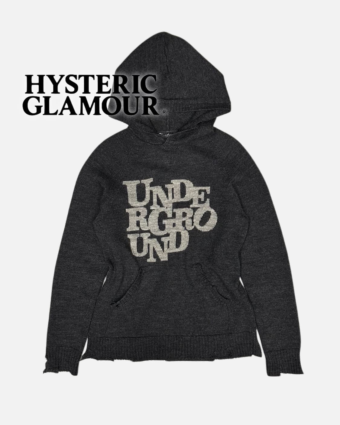 'under ground' damaged wool knit hood 상품이미지1