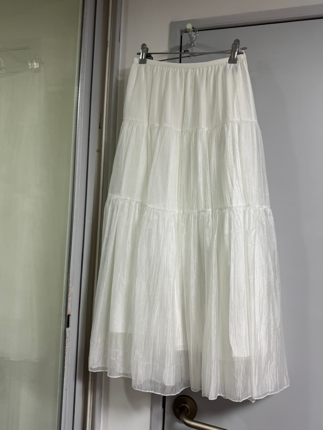 팩더널드 문릿 글로우 롱 스커트 화이트 상품이미지8