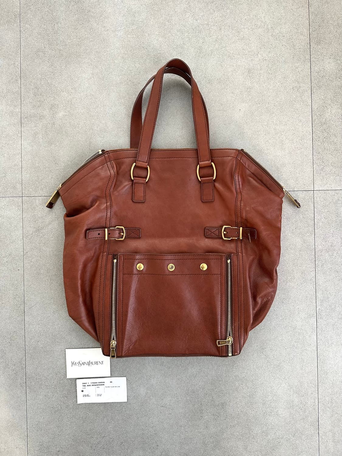 생로랑 YSL 다운타운  브라운 레더 백 상품이미지4
