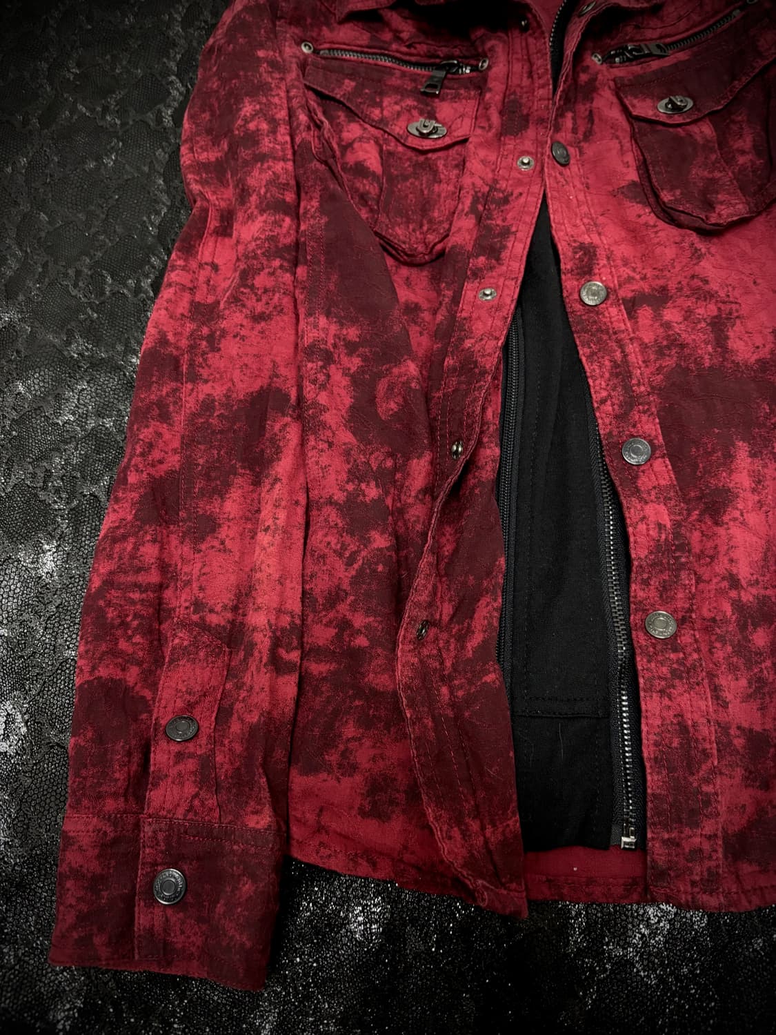 00’s Archive Red Bleach Layered Jacket 상품이미지2