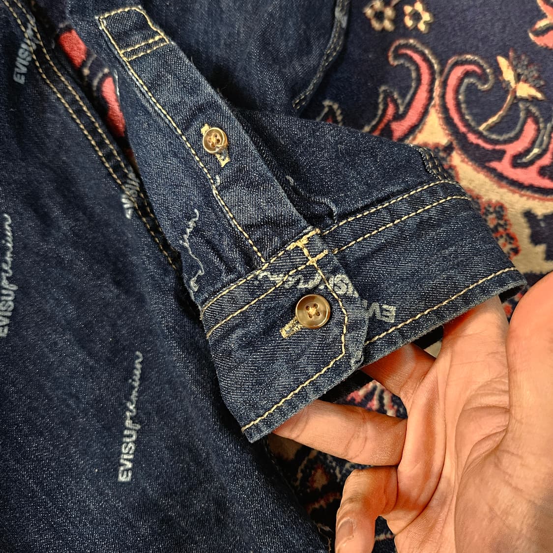 에비수(EVISU) 모노그램 데님셔츠 105size 상품이미지4