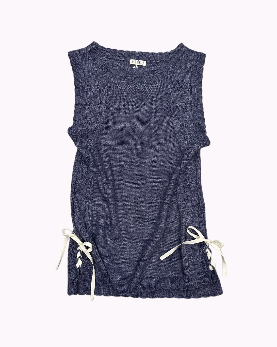 AXES FEMME navy lace-up wool vest 상품이미지2