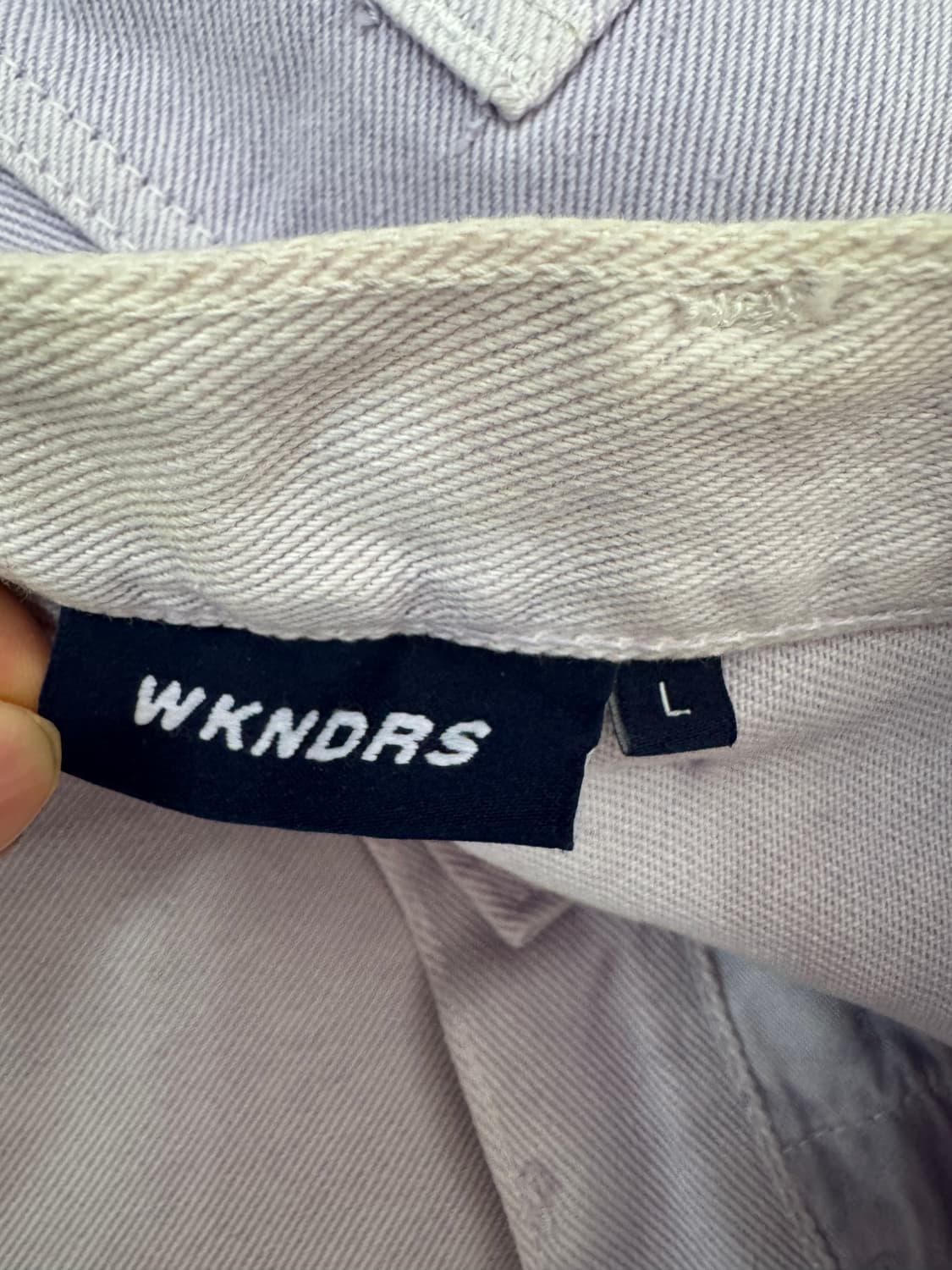 위캔더스 빈티지 퍼플 연보라 데님팬츠 L 상품이미지4