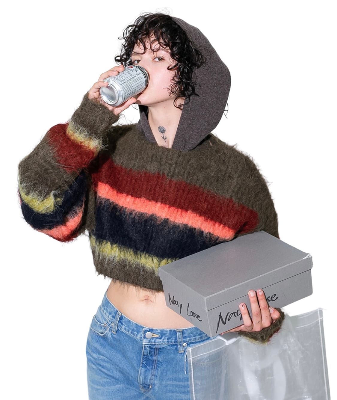 [F]퍼버즈 스트라이프 모헤어 니트/브라운 상품이미지1