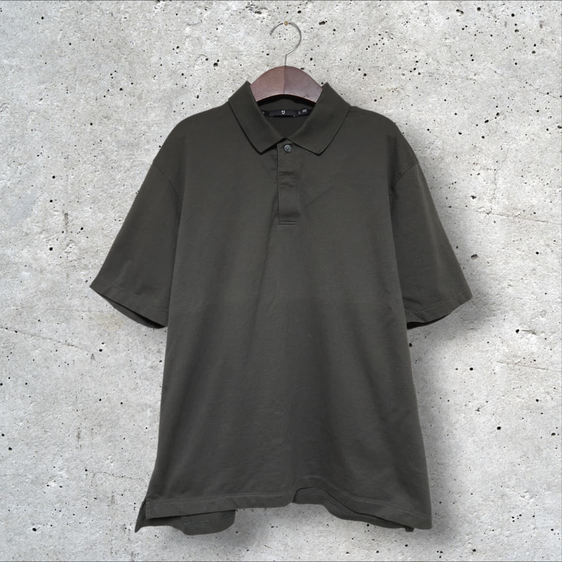 유니클로 PK 반팔 카라티 카키 (100/L) 상품이미지1