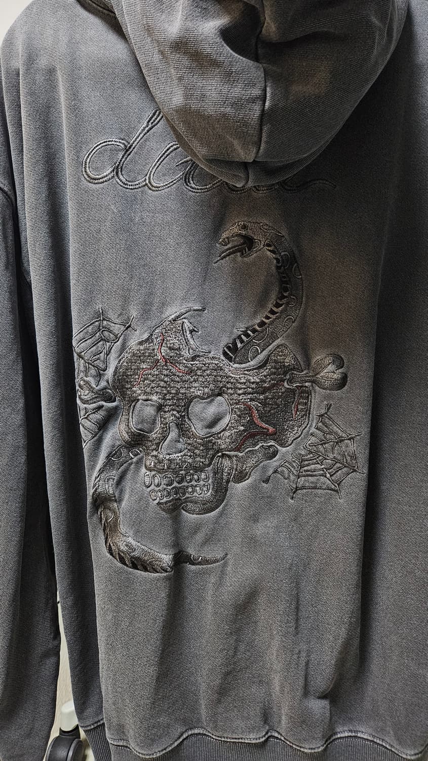 빈티지 백프린팅 자수 후드집업 상품이미지3