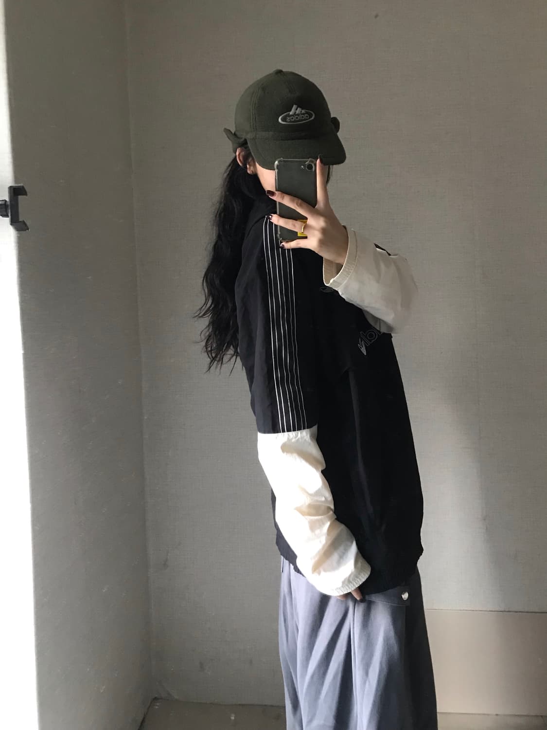 아디다스 레이어드 바람막이 반집업 상품이미지4