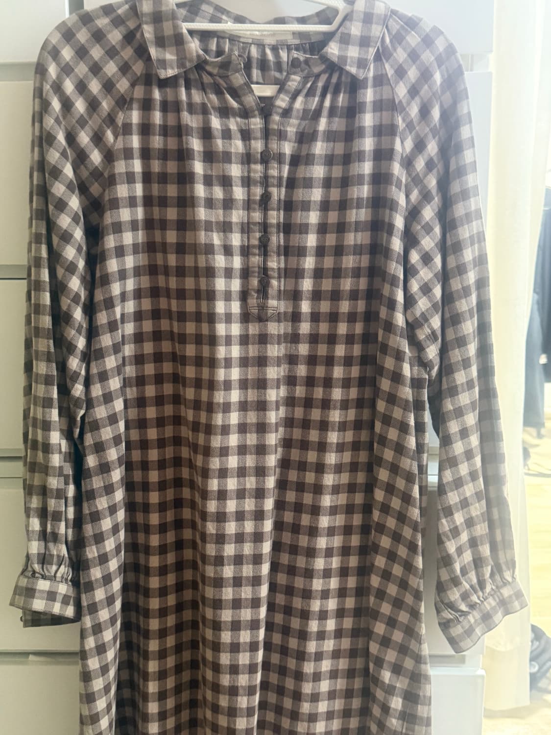 브라운 체크 원피스 상품이미지1