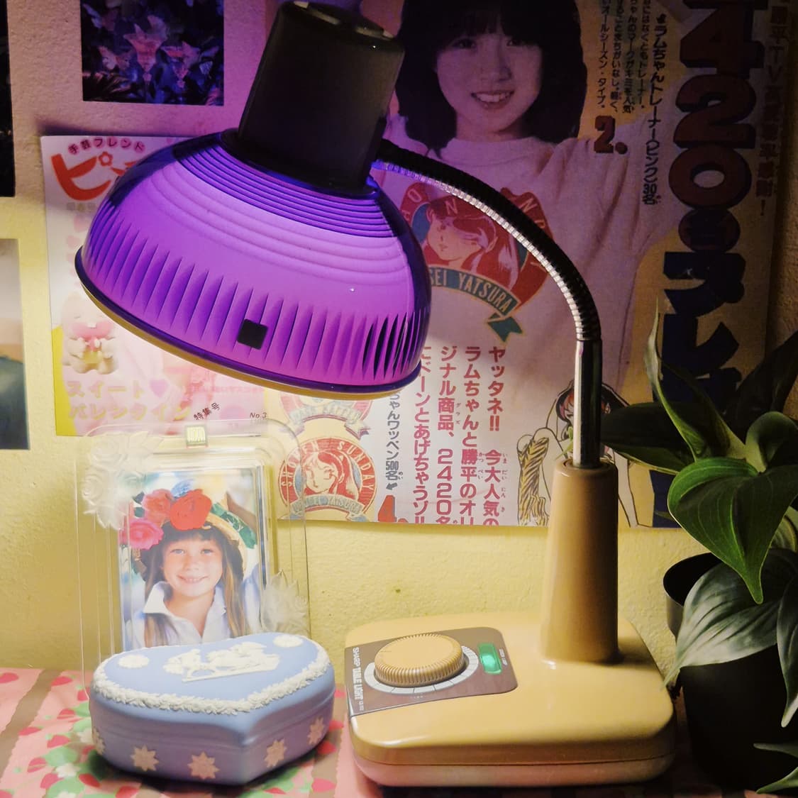 70s 샤프 레트로 퍼플 조광 데스크 램프 상품이미지9