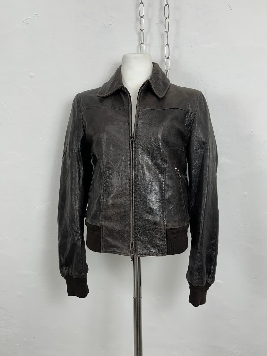 Calfskin Leather Bomber Jacket 상품이미지1