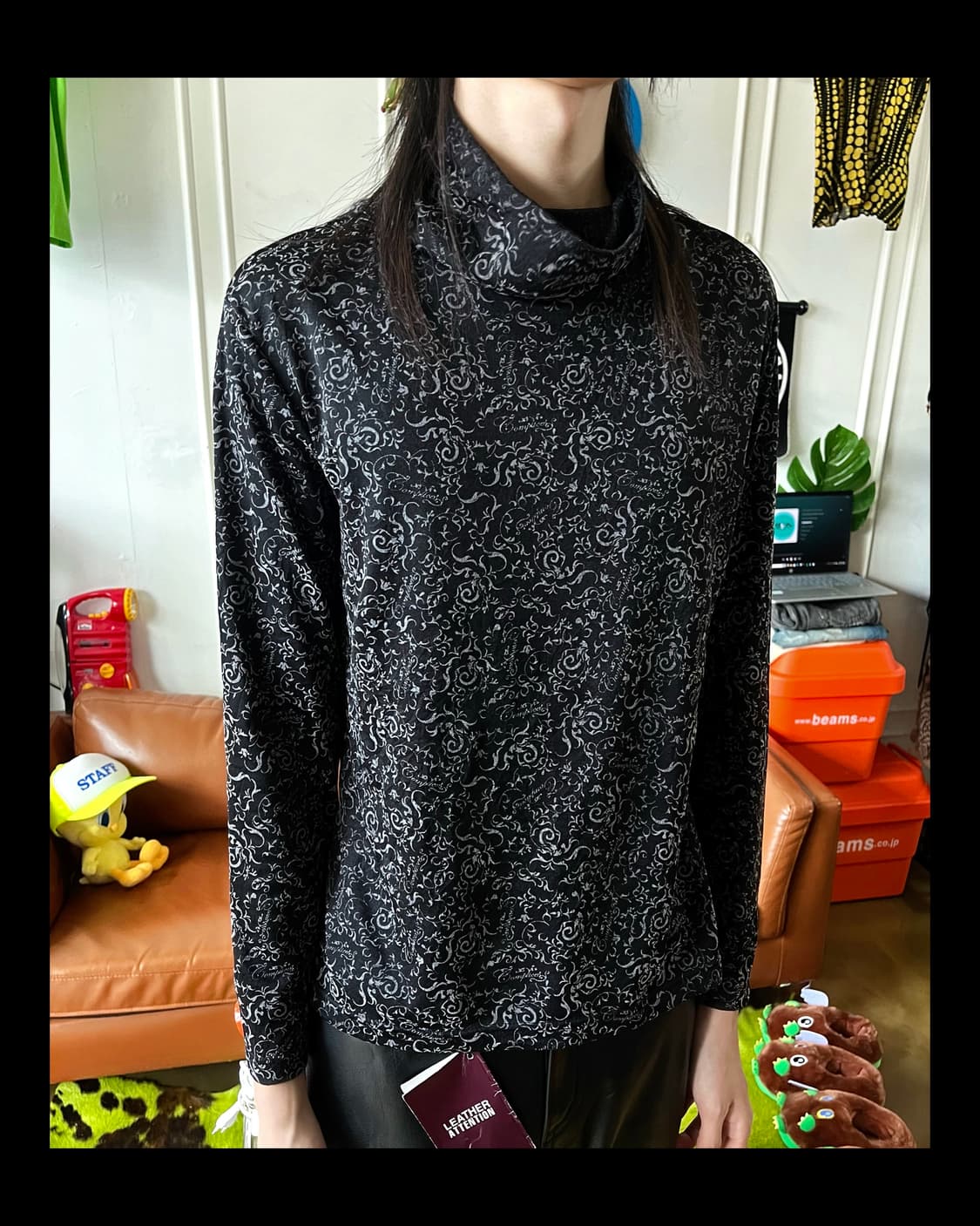 1980-90s Kafuv Old Paisley High-Neck Top 상품이미지2