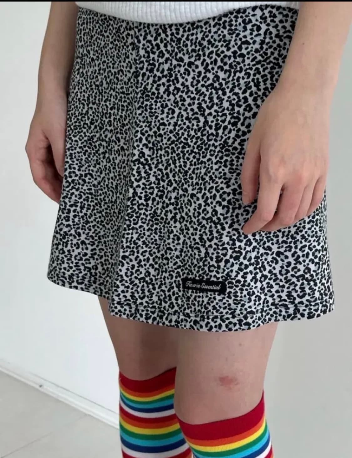 샵페어리 레오파드 슬릿 스커트 블루 상품이미지1