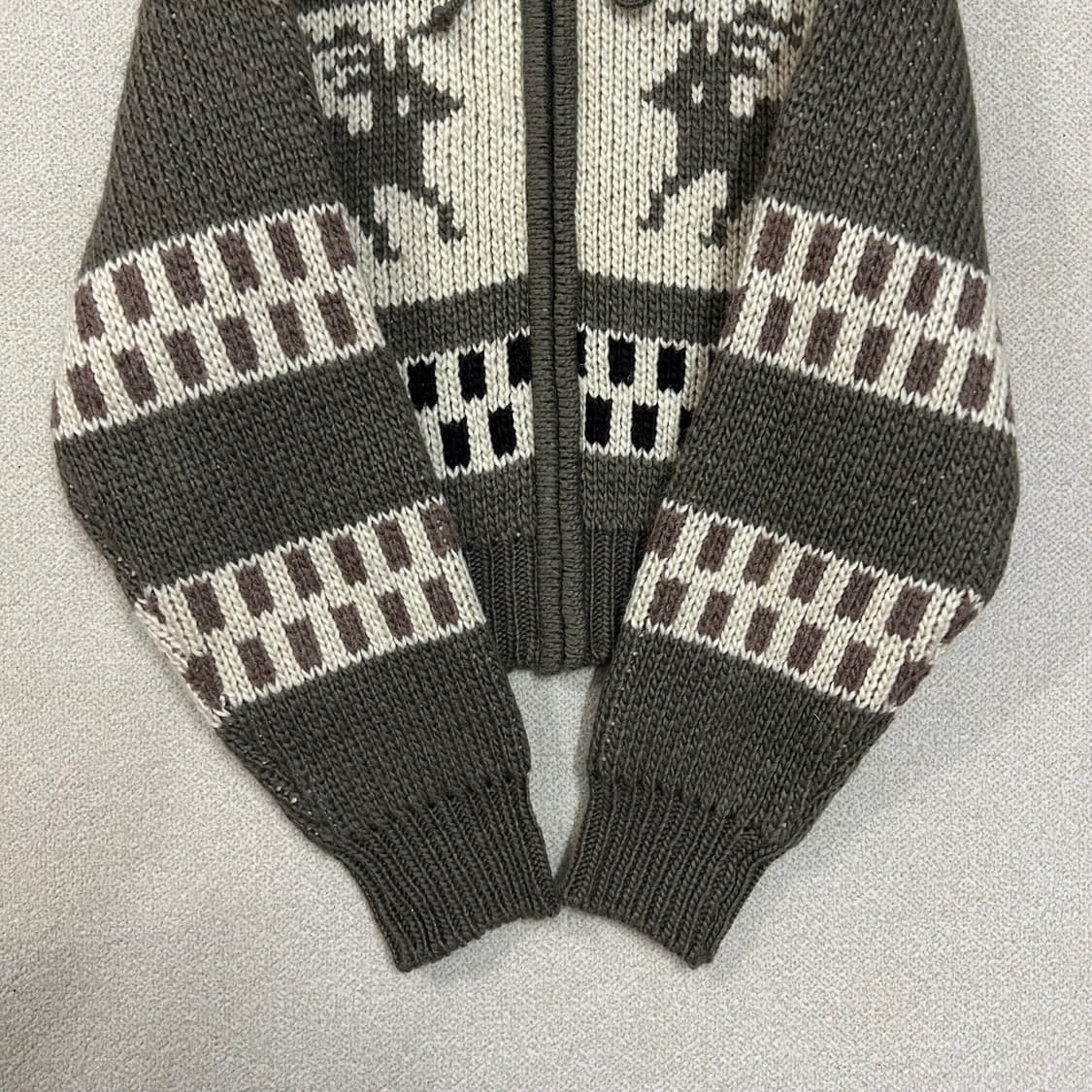 (F) 더오픈프로덕트 자카드 코위찬 니트집업  상품이미지4