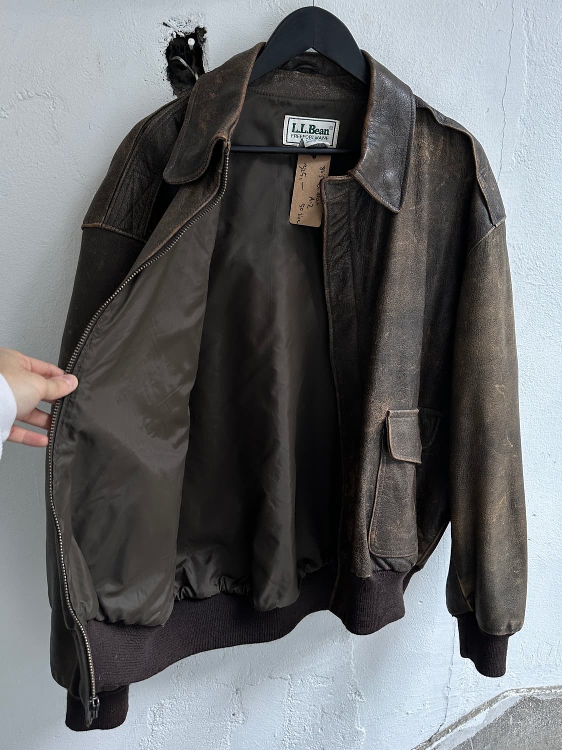 80's USA Made 엘엘빈 고트스킨 A2 봄버 자켓 상품이미지9