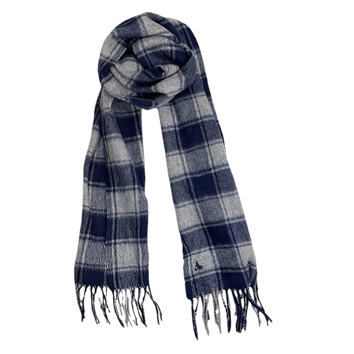 Bean Pole 네이비 체크 울 100% 머플러 상품이미지1