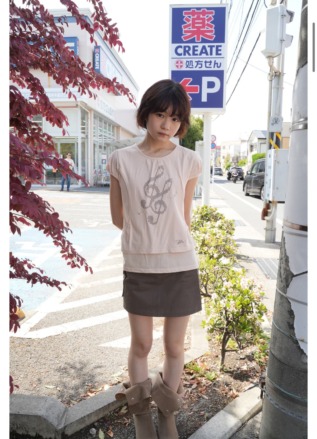 인앤양인하모니 Reversible mini skirt, brown  상품이미지3