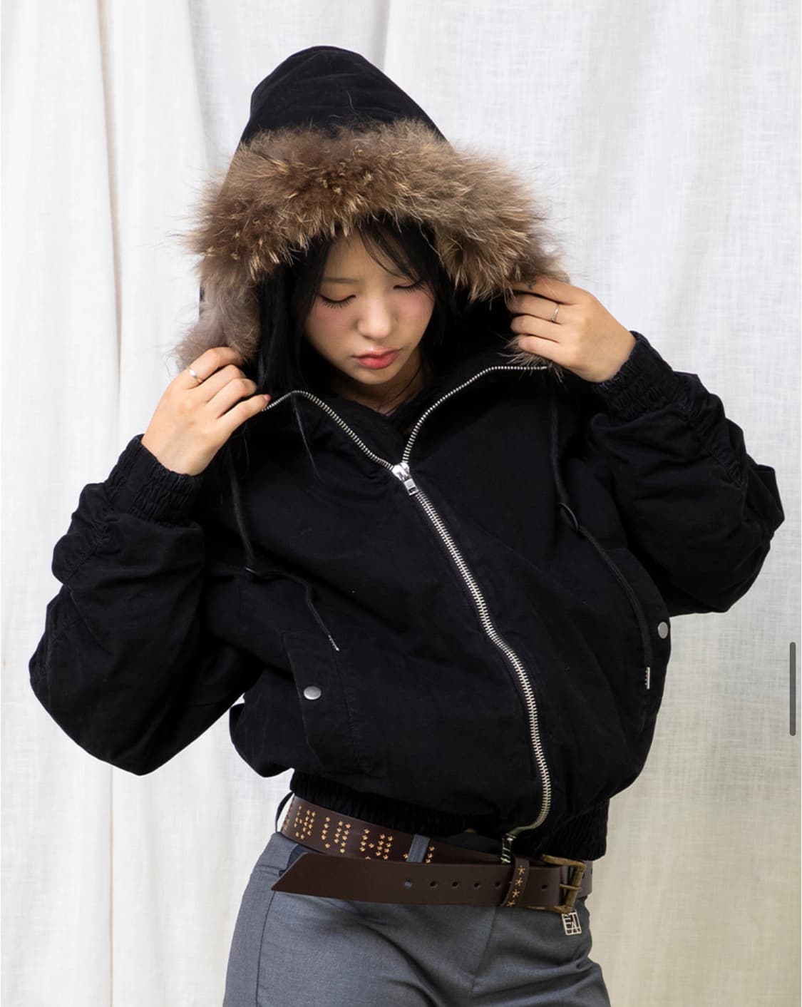 글랙 러스티 N2B 숏파카 NCT 천러 착용 상품이미지3