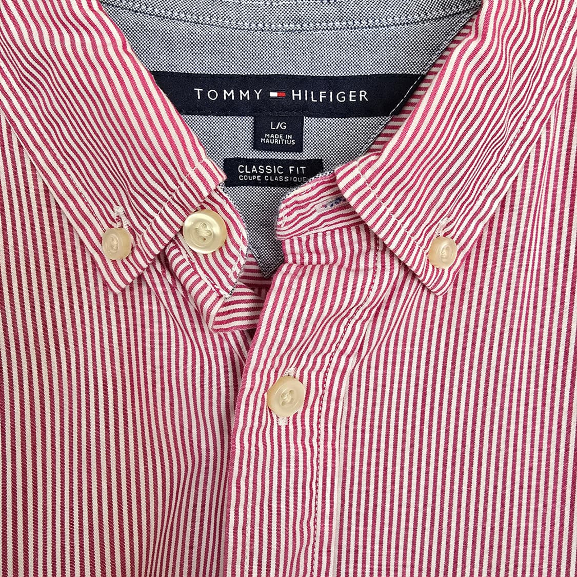 타미힐피거 클래식핏 스트라이프 셔츠 L 상품이미지4