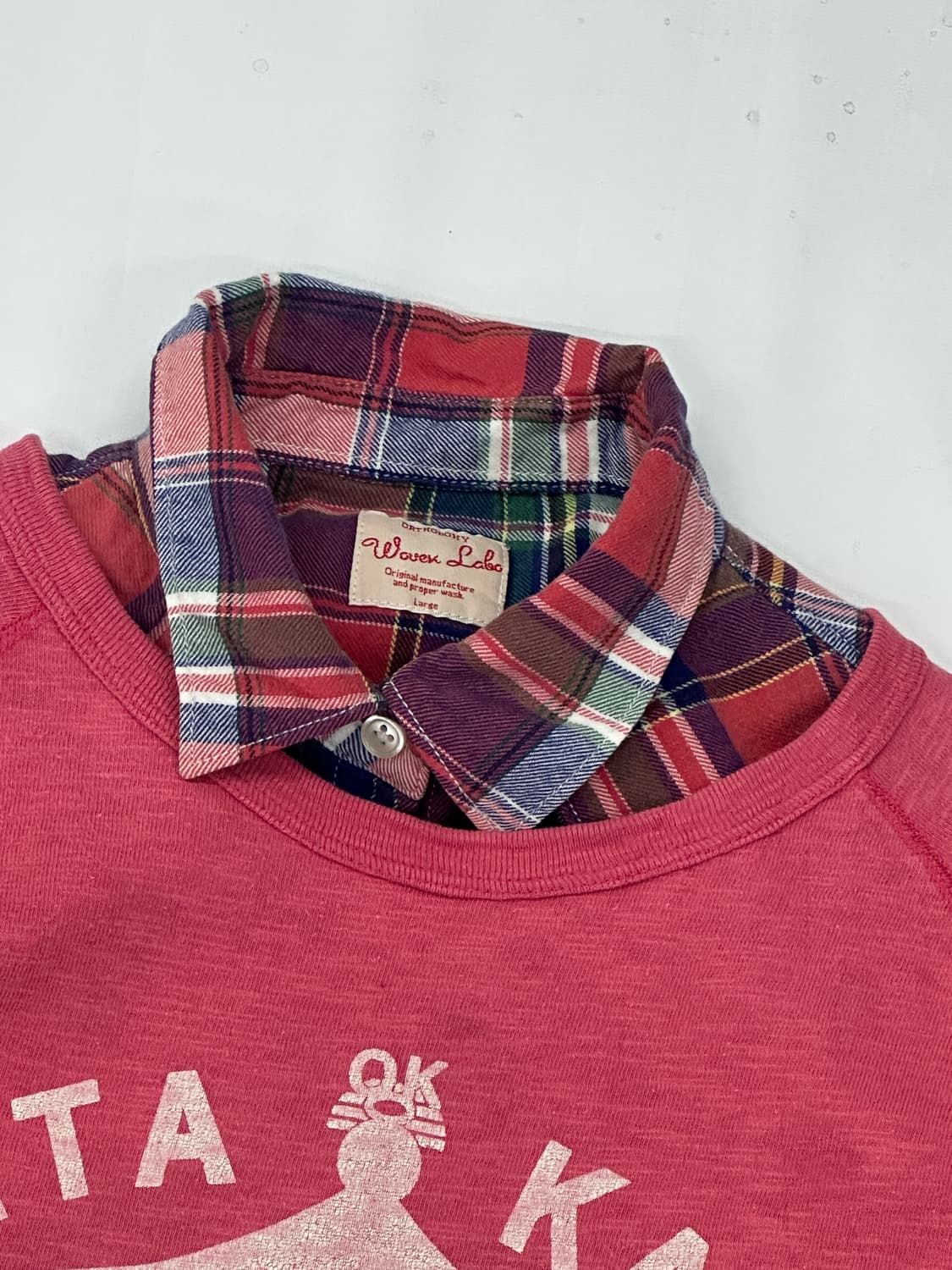 팝갸루 체크 반팔 코디세트 하구미 그런지 레이어드 일본 빈티지 상품이미지4