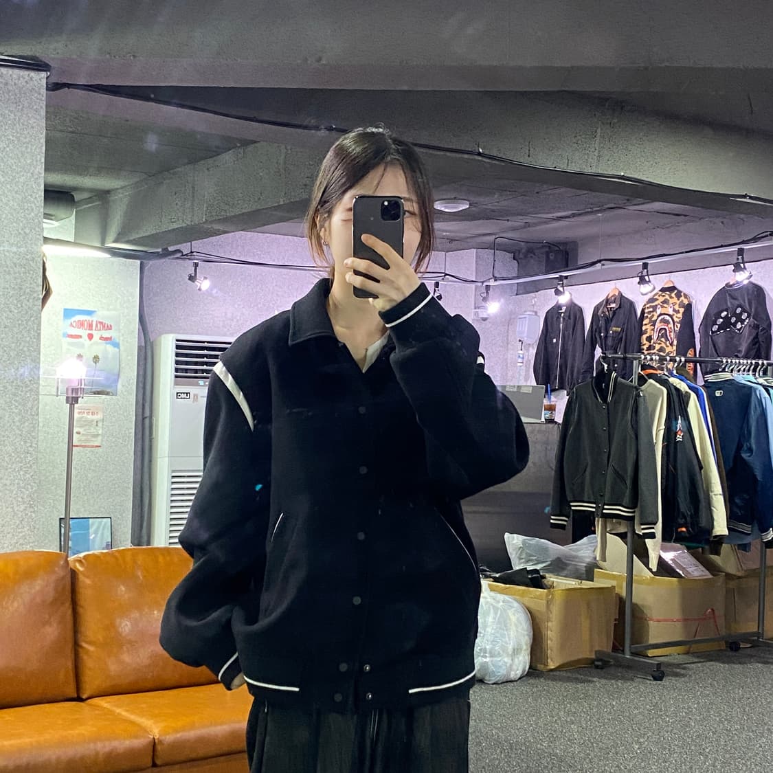 LMOOD 미니멀 울 바시티 자켓 B2394 상품이미지1