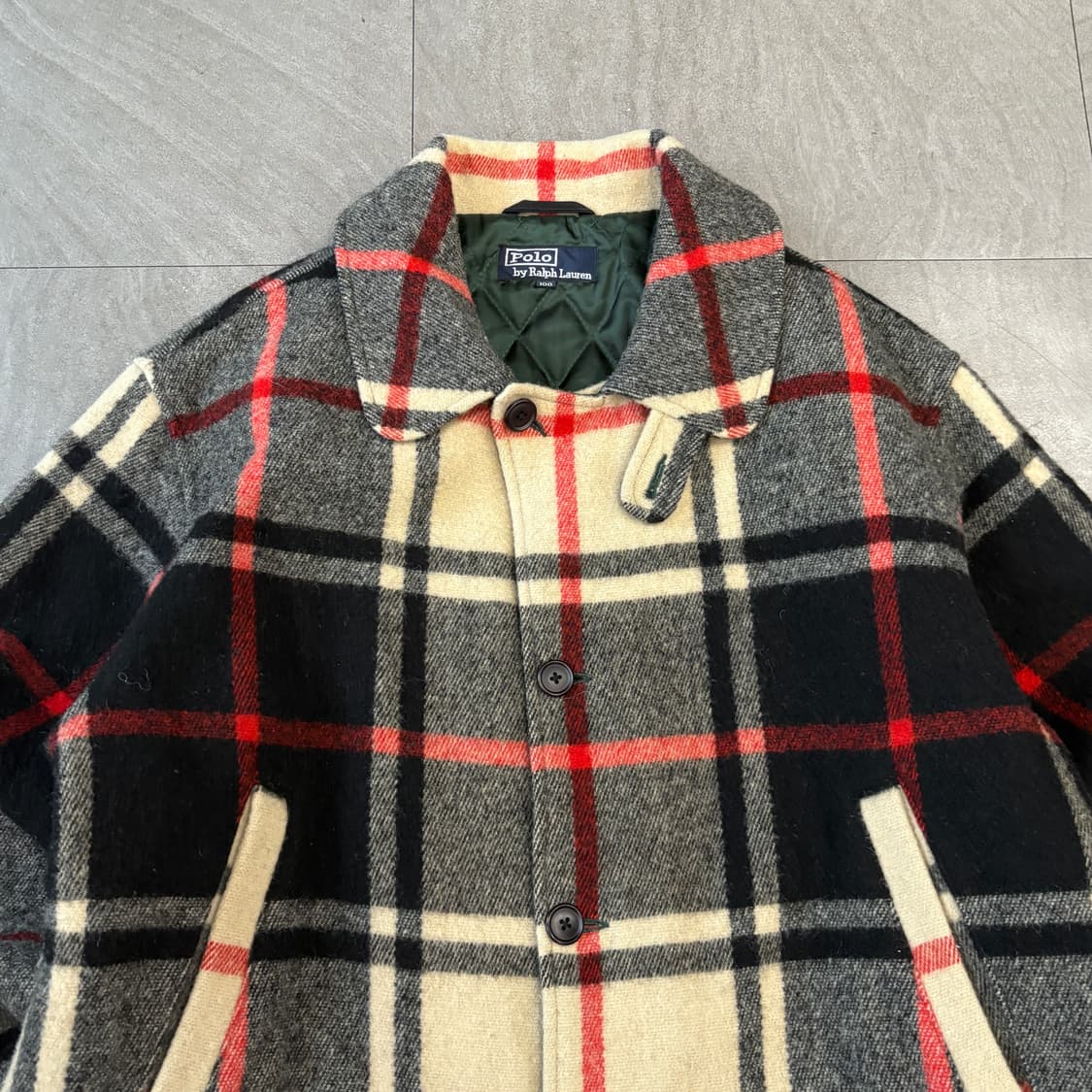 90s 90년대 일경물산 폴로 울 하프 코트 자켓 상품이미지3