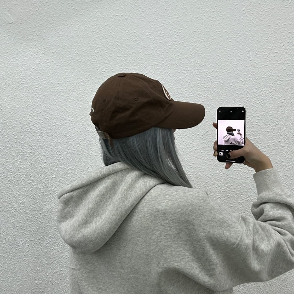 이미스 자수로고 브라운 볼캡 상품이미지4