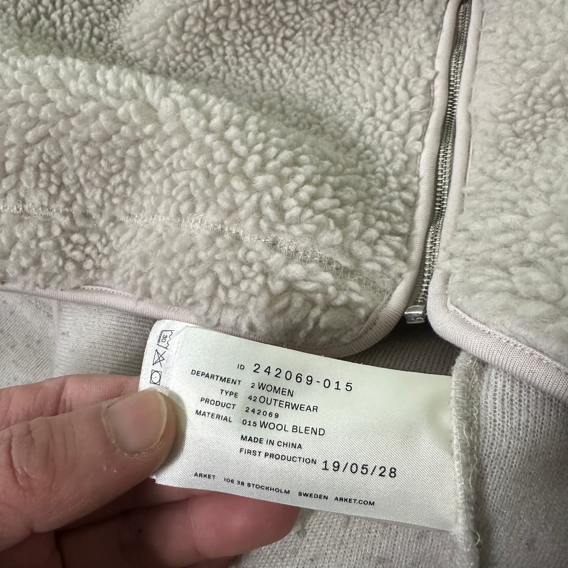 M-L 아르켓 오버핏 아이보리 플리스자켓 상품이미지9