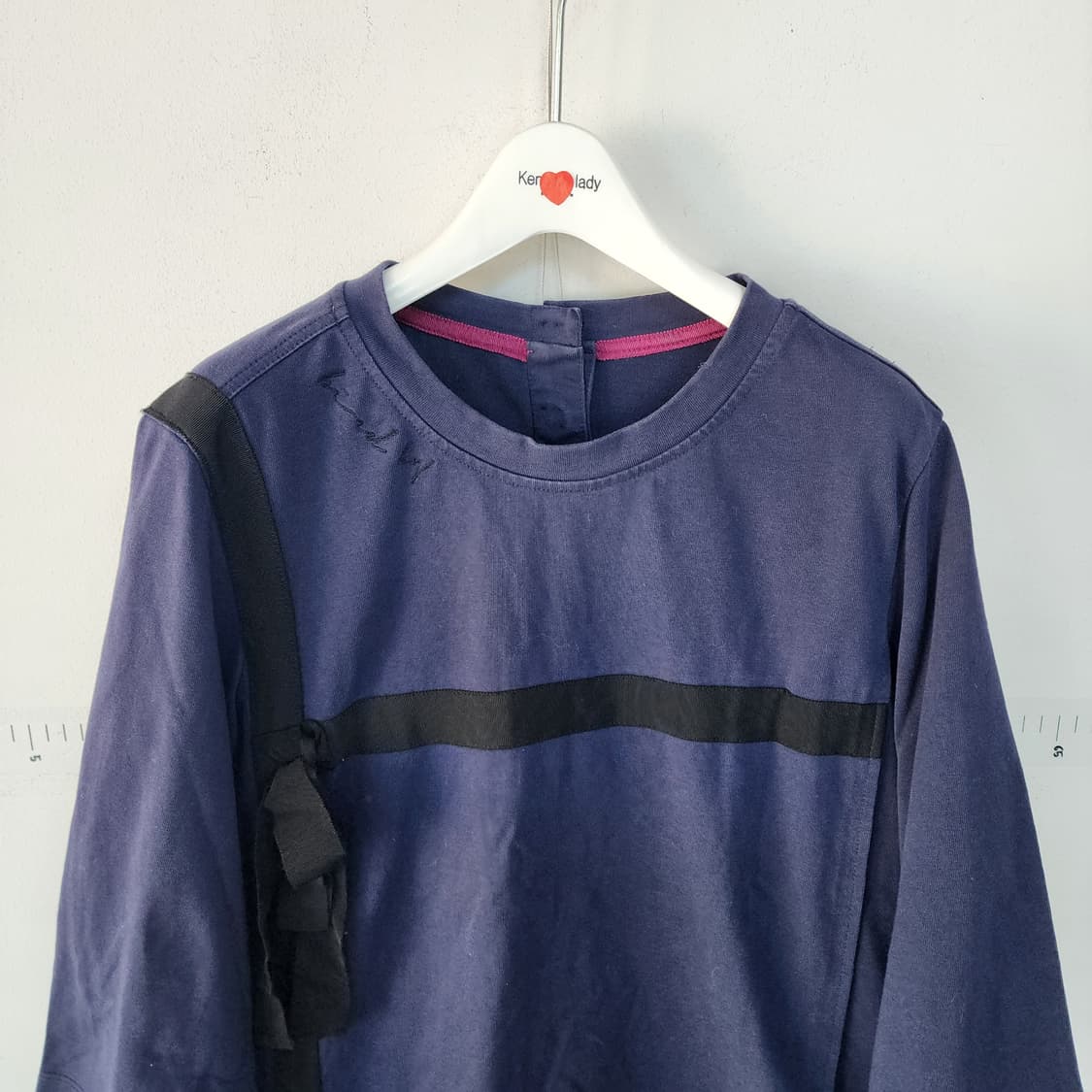 한섬 BIRD 네이비 배색 포인트 반팔 티셔츠 상품이미지2