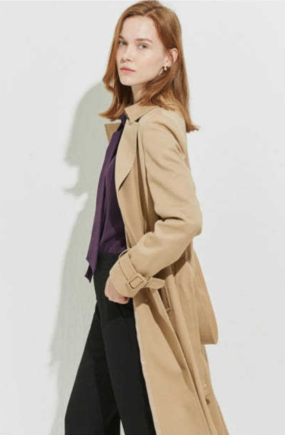 아이잗컬렉션 블랙라벨 더블 브레이스티드 울 트렌치코트 55사이즈 상품이미지6