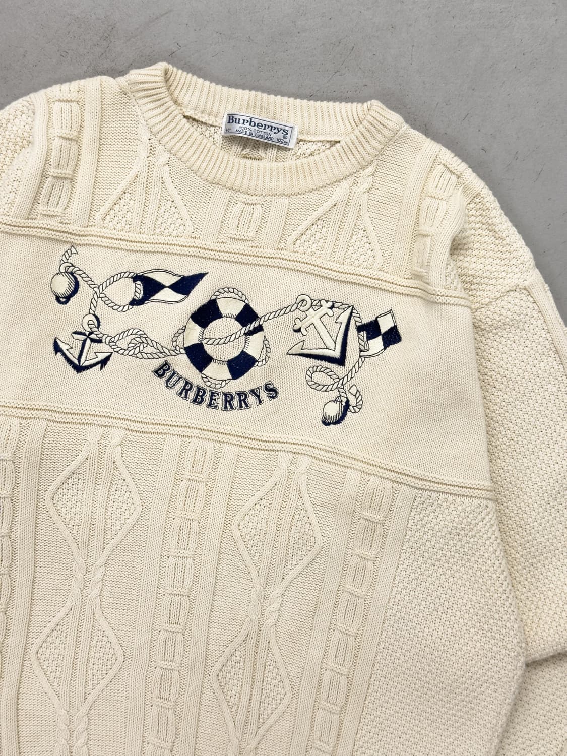 90s 버버리 영국제 코튼 니트 상품이미지1