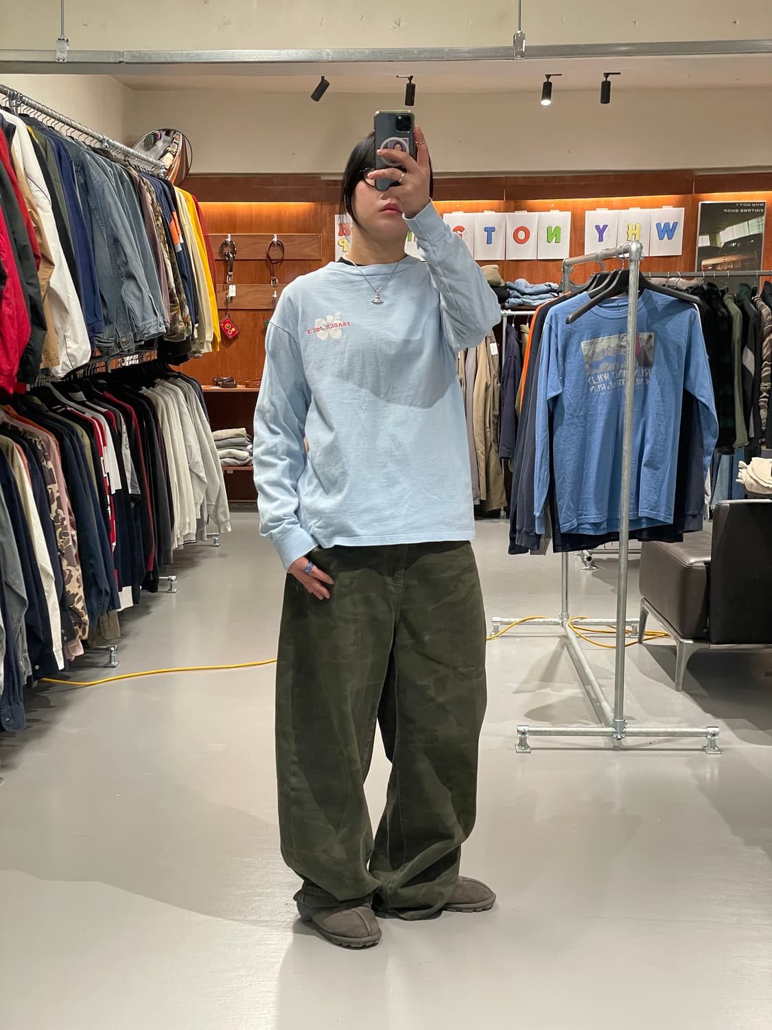 빈티지 롱슬리브 티셔츠(스카이블루)  상품이미지7