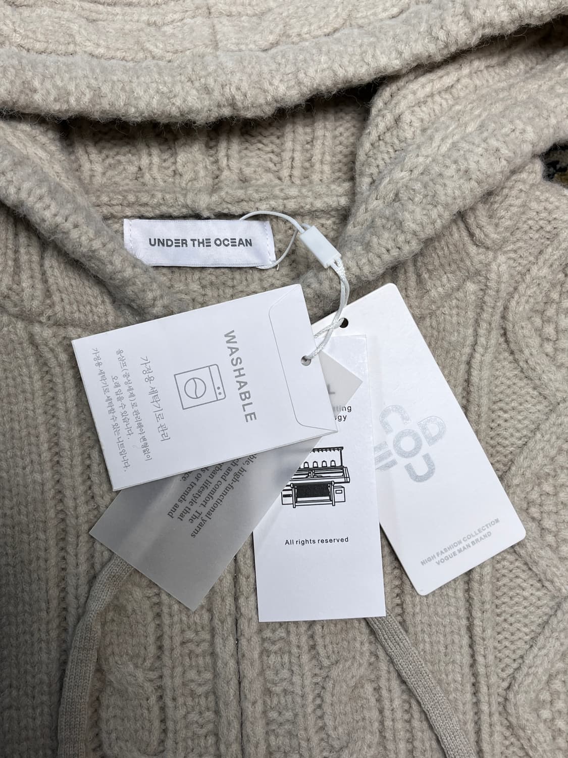 [FREE] 언더더오션 짜임 니트 후드 집업 상품이미지2