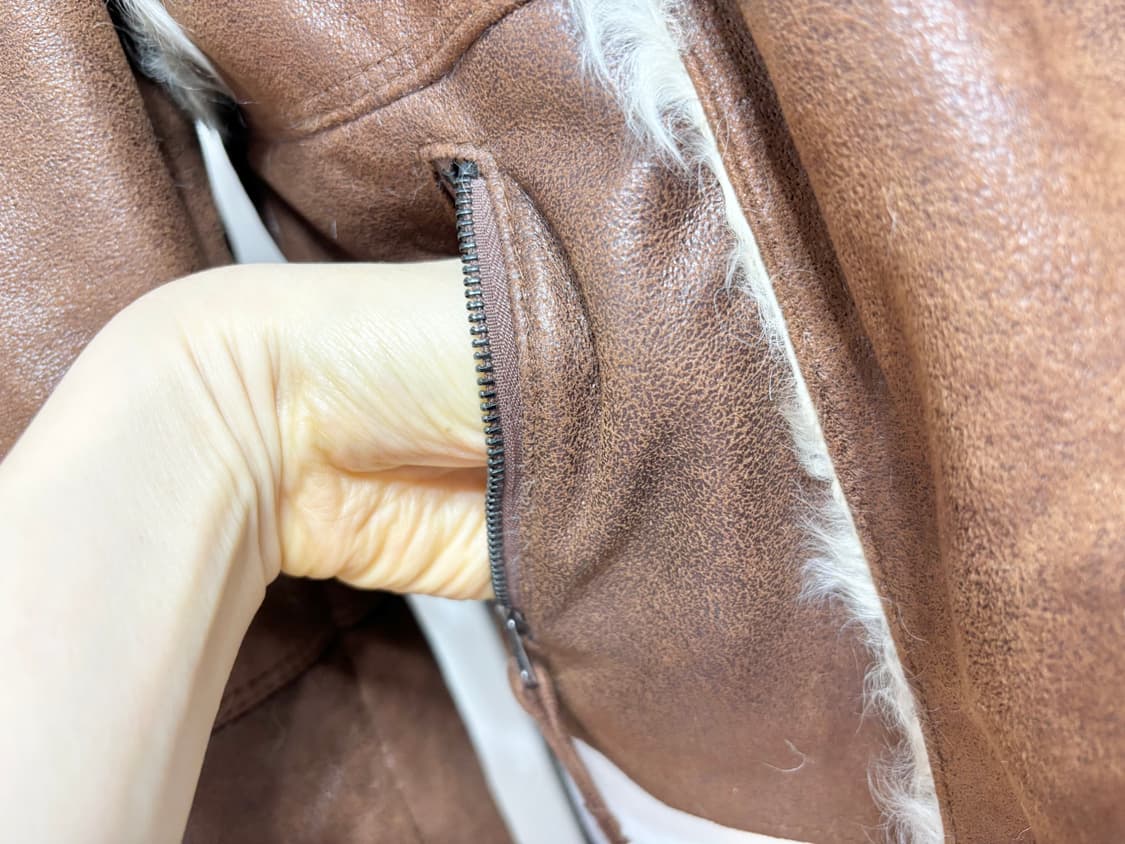 GGPXㅡ 천연 양털+ 천연 양가죽 라이더 털 자켓 s사이즈/새거수준 상품이미지4