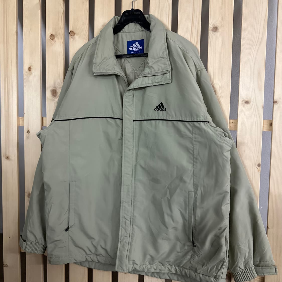 (L) 아디다스 90s 베이지 바람막이 패딩 자켓 상품이미지2