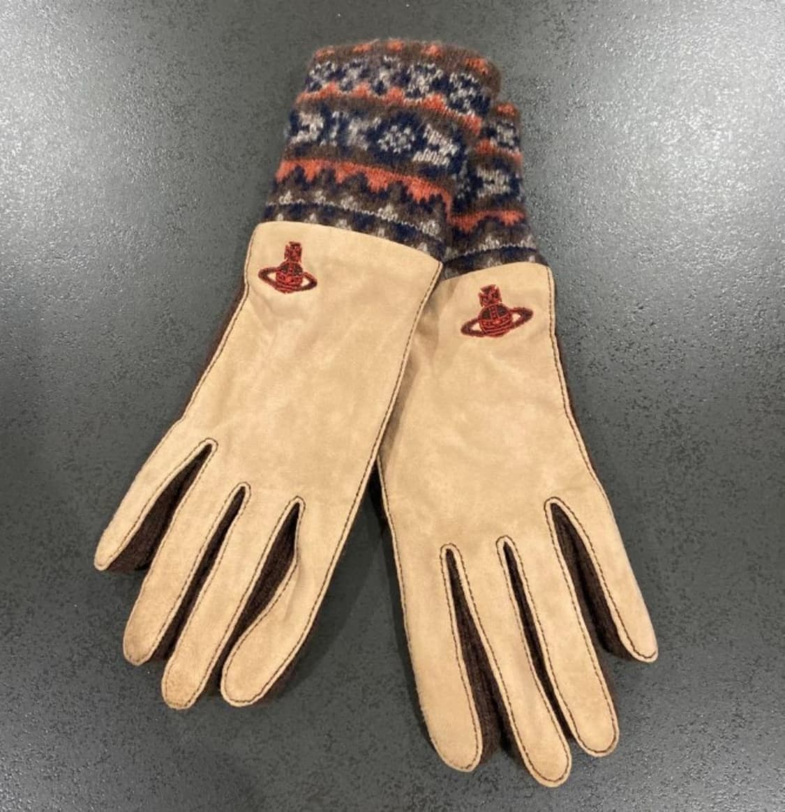 비비안웨스트우드 FAIRISLE 스웨이드 남성 장갑 (새상품) 상품이미지2