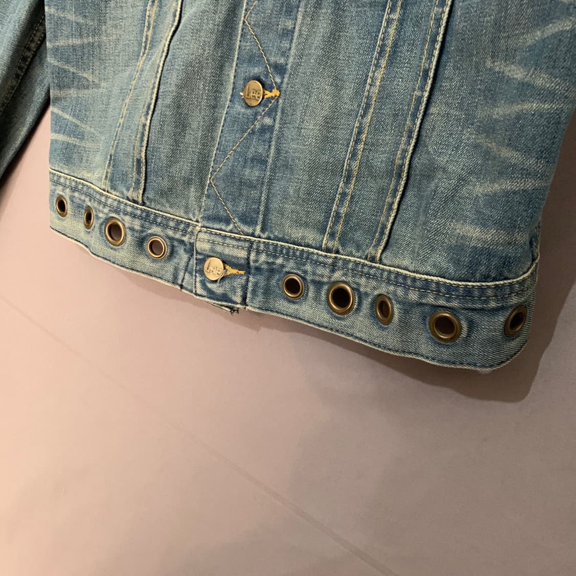 L LEE 리 00s 빈티지 여성 슬림 펀칭 데님 청자켓 상품이미지4