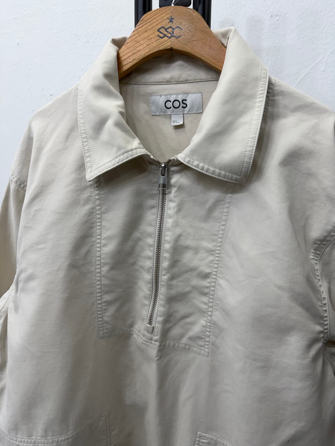 정품) COS 코스 남성 오버핏 하프집업 자켓 S  상품이미지3