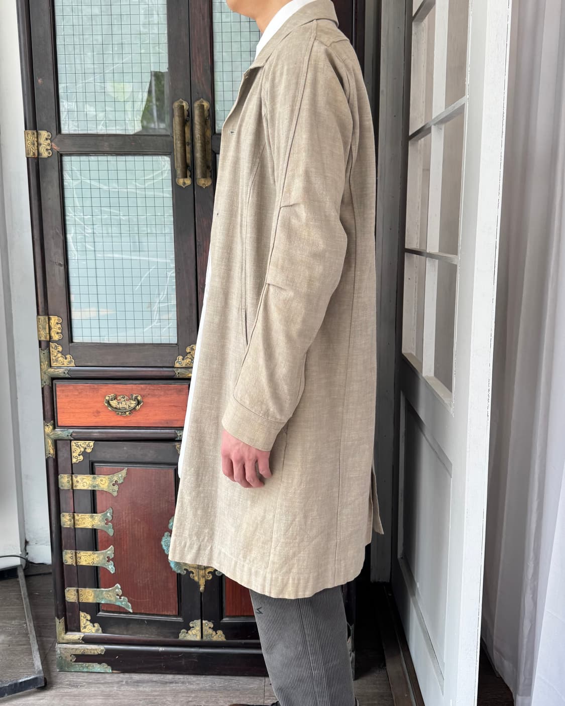 The viridi anne 코튼 숍 코트 상품이미지2