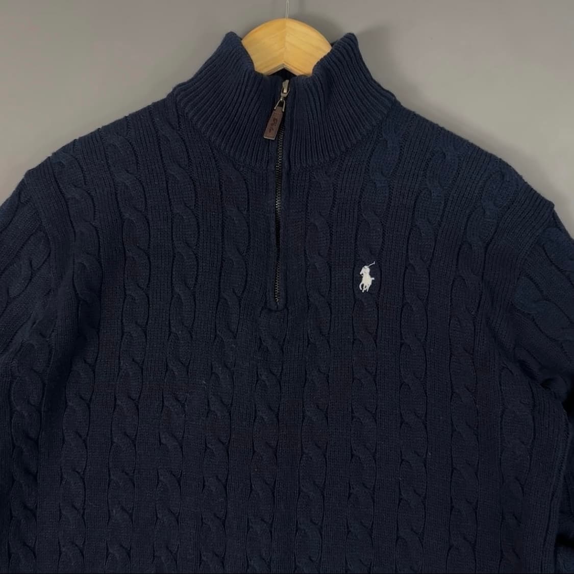 폴로 케이블 하프집업 네이비 상품이미지2