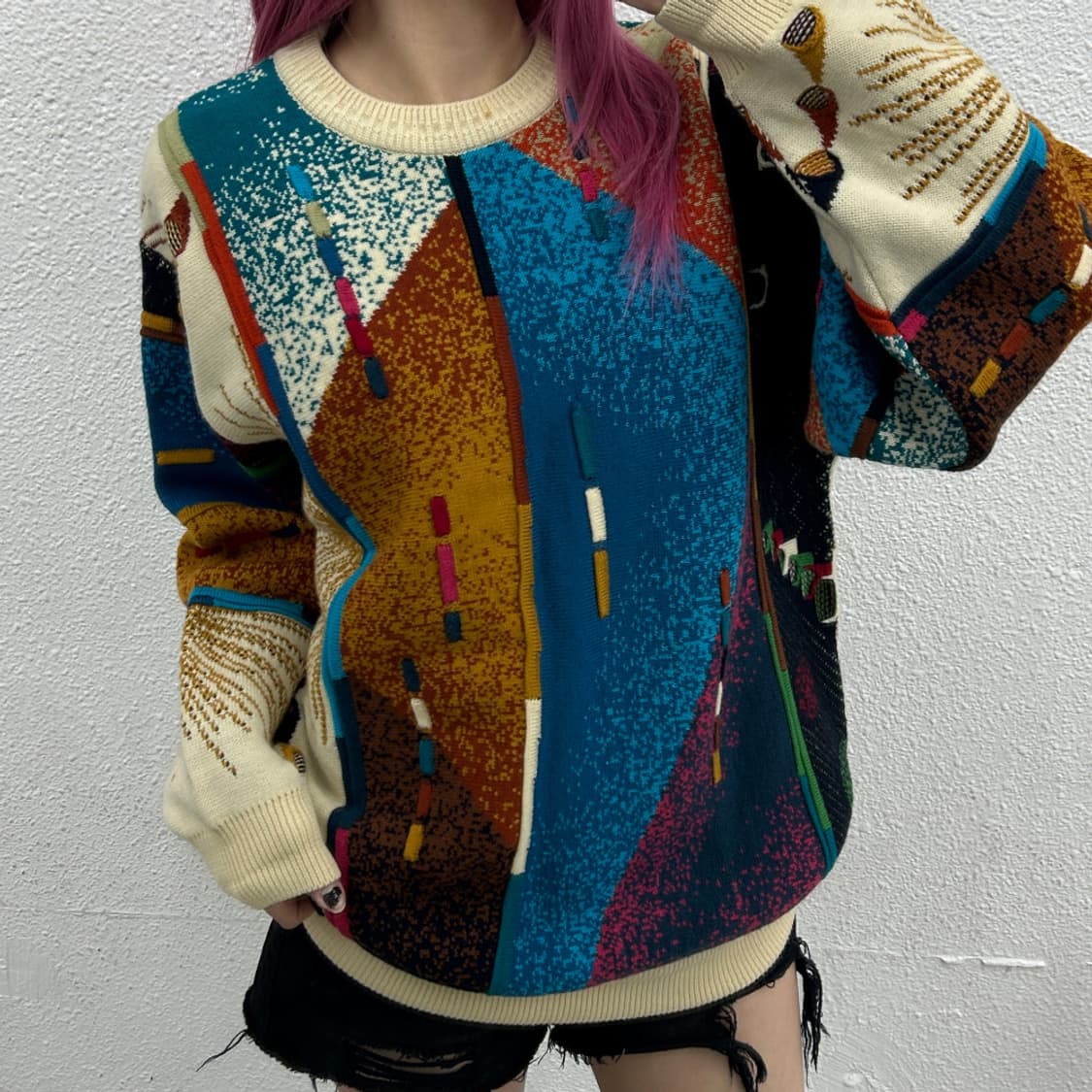 90's GECCU 오스트리아 빈티지 3D 케이블 울니트 L 상품이미지1