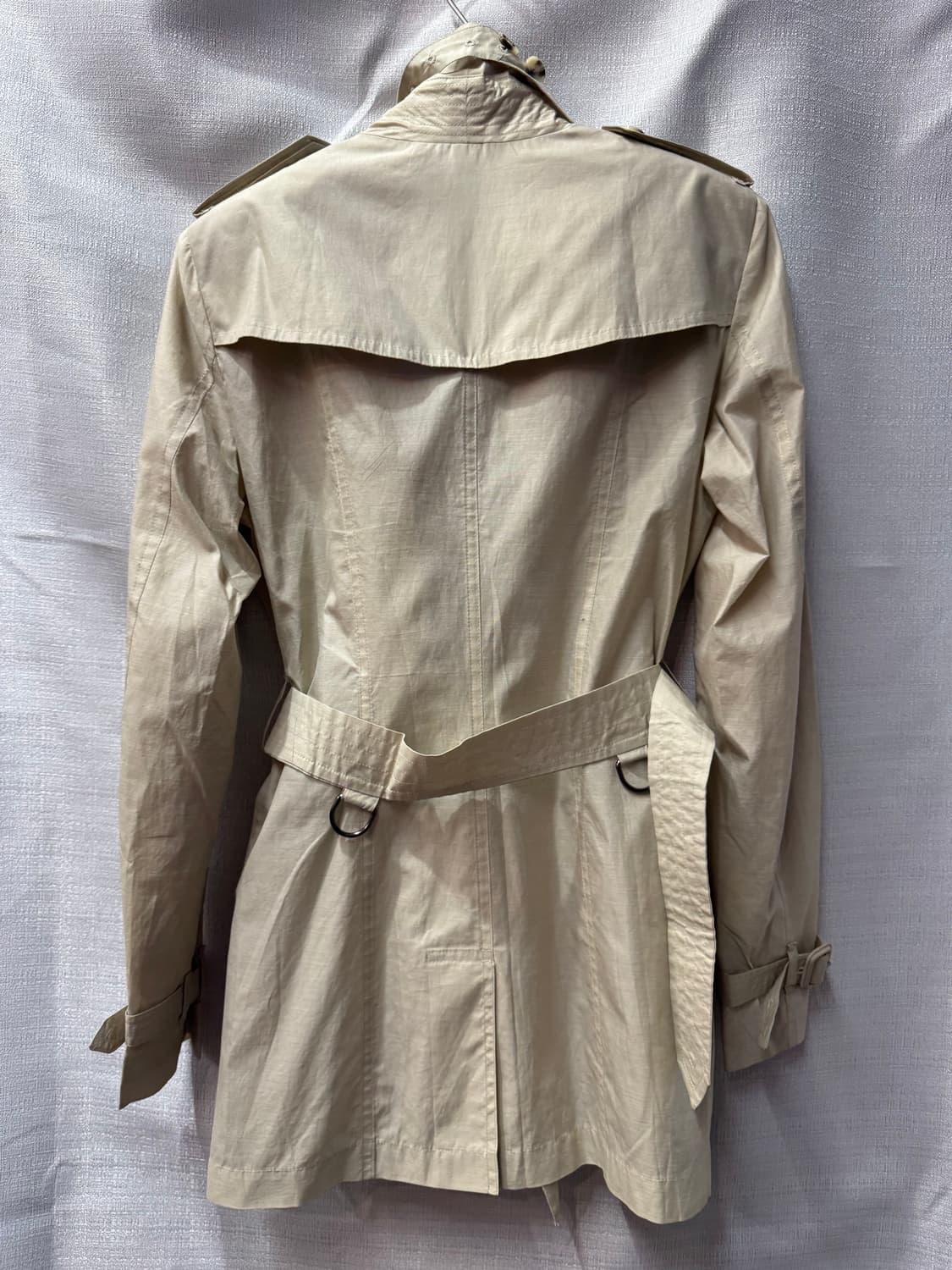 버버리 코튼/실크 혼방 샌드링엄 코트 8(S) 상품이미지7