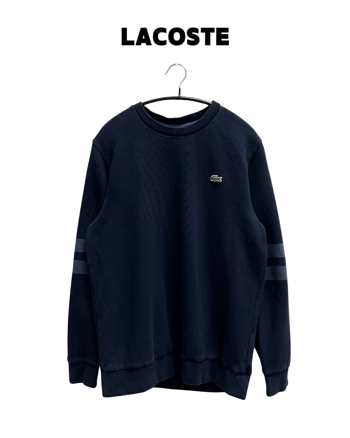 라코스테 스몰패치 로고 맨투맨 네이비 상품이미지1