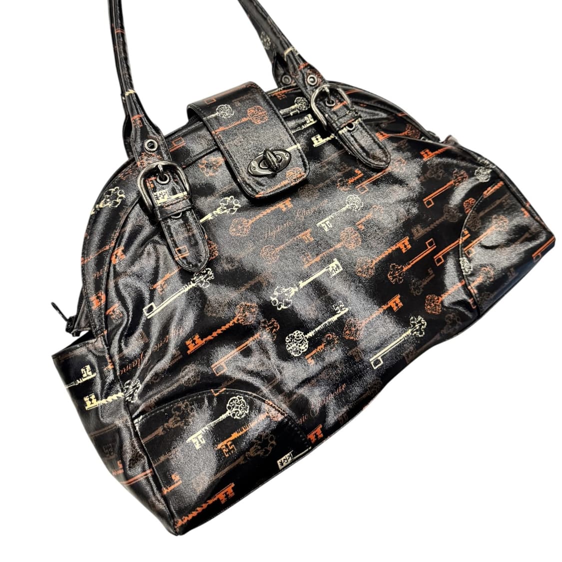 히스테릭글래머 PVC 키패턴 숄더백 블랙 상품이미지4