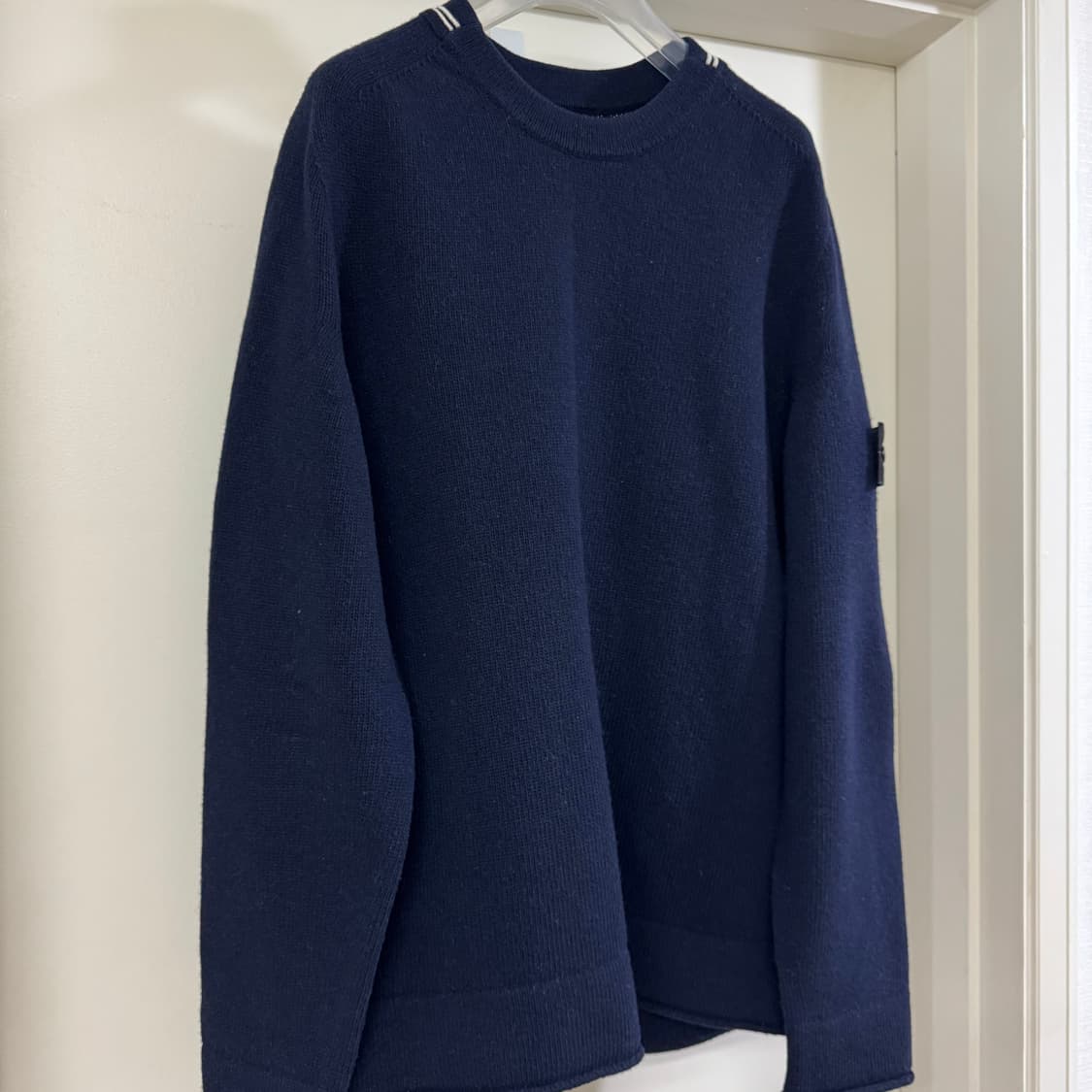 스톤아일랜드 더블라이닝 램스울 니트 L사이즈 네이비 상품이미지3